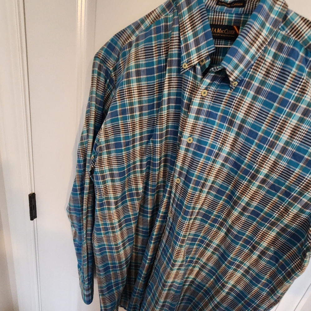 Men's Blue Plaid Shirt